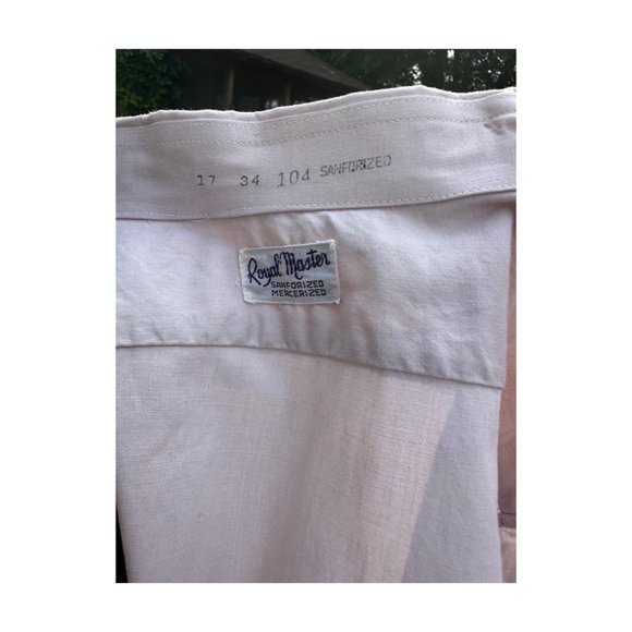 Vtg 50s Royal Master Sanforized Mercerized Cotton Work Shirt 17/34 - Picture 13 of 16